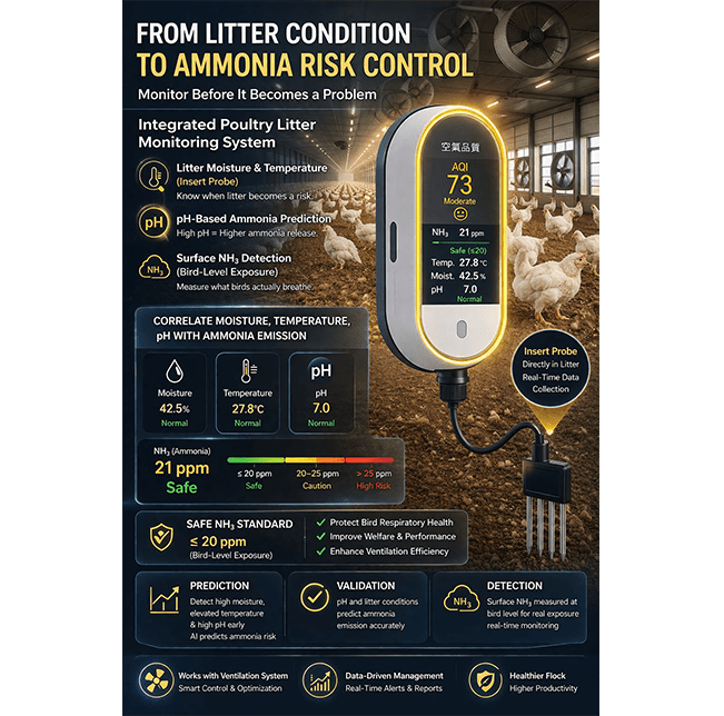 氨氣（NH₃）監測＋墊料監測系統